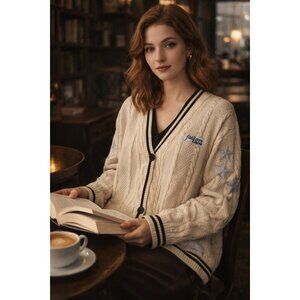 Folkore Album Cable Knit Cardigan – Size XL